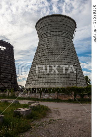 Cooling towers of the cogeneration plant in Kyiv, Ukraine 12589350