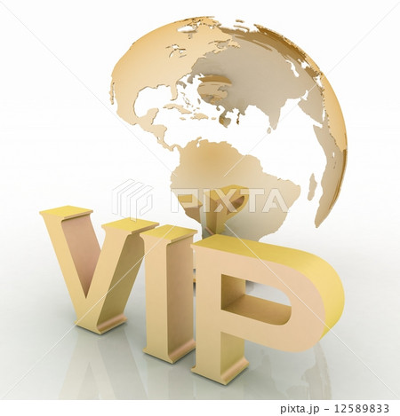 VIP abbreviation with a globe 12589833