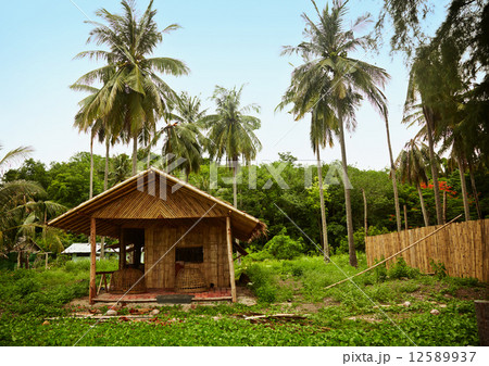 Bamboo Hut in the old Thai village Bamboo Hut in the old Thai village 12589937