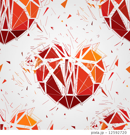 Geometric 3d Broken heart. 12592720