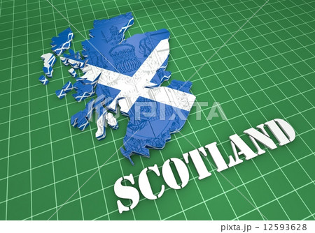 Scotland map flag 3d illustration 12593628