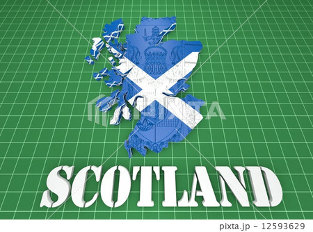 Scotland map flag 3d illustration 12593629