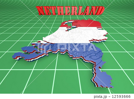 Map illustration of Netherlands with flag Map illustration of Netherlands with flag 12593666