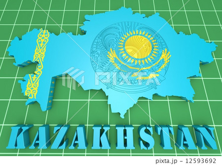map illustration of Kazakhstan with flag map illustration of Kazakhstan with flag 12593692