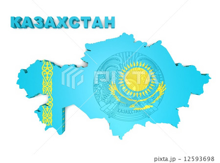 map illustration of Kazakhstan with flag map illustration of Kazakhstan with flag 12593698