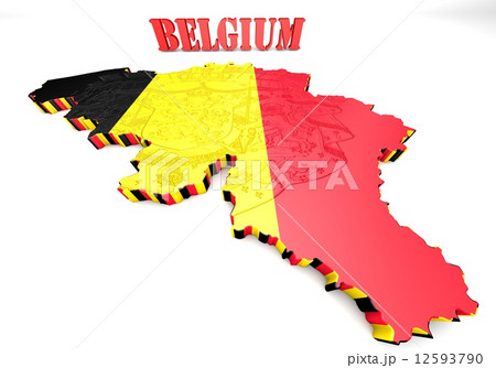 map illustration of Belgium with flag 12593790