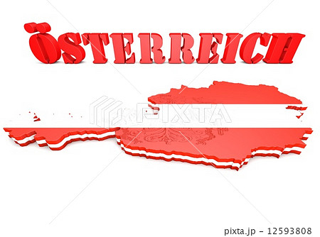 map illustration of Austria with flag 12593808
