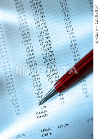 Annual budget and a pen Annual budget and a pen 12593907