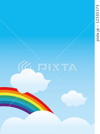 虹と雲と空 縦向きのイラスト素材