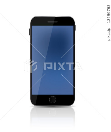 New Realistic Mobile Phone With Blue Screen. Vector Illustration 12596762