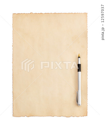 aged paper parchment on white aged paper parchment on white 12597037