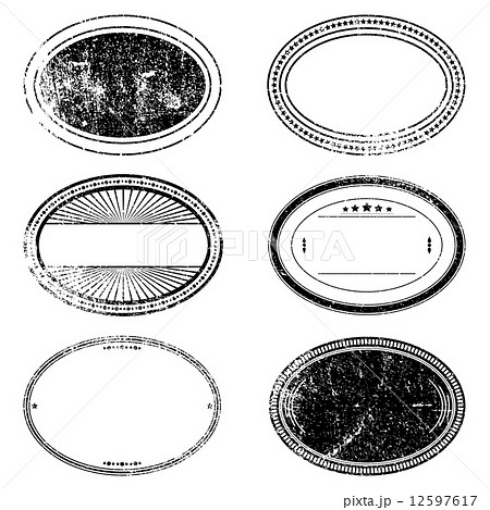 Grunge Oval Stamp Set 12597617