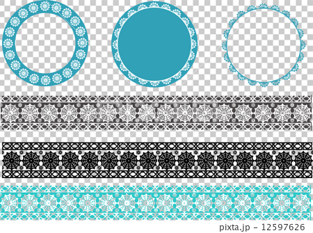 Blue And Black Lace Material Transparent Png Stock Illustration