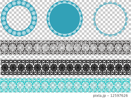 Blue And Black Lace Material Transparent Png Stock Illustration