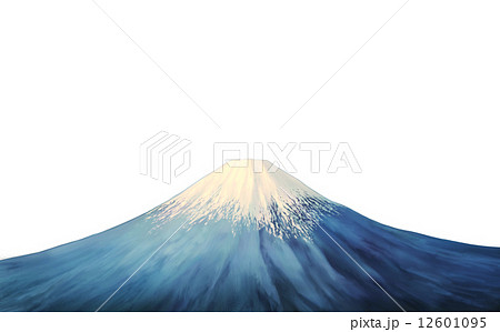 富士山上空 白背景のイラスト素材 12601095 Pixta