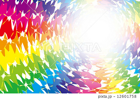 背景素材壁紙 ラフな虹色放射とクロス 光キラキラ星 キラ星 星の模様 放射状 星 星模様 虹 のイラスト素材
