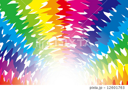 背景素材壁紙 ラフな虹色放射 虹 虹色 レインボー 七色 のイラスト素材