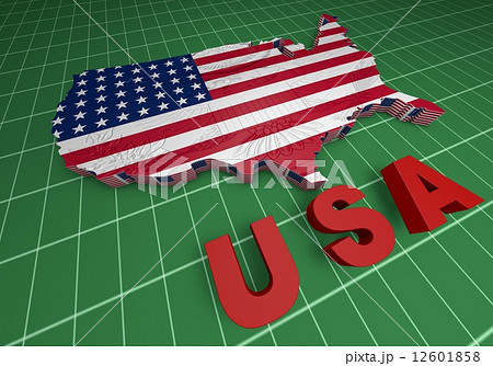 U.S.A. mapped flag in 3D illustration . U.S.A. mapped flag in 3D illustration . 12601858