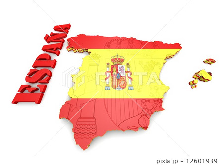 Map of SPAIN with flag 12601939