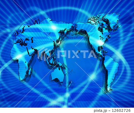 インターネット空間の光回線と世界地図 12602726