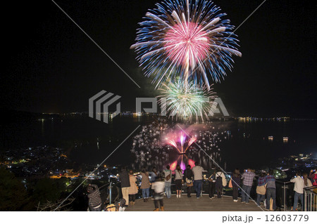 天橋立の花火の写真素材