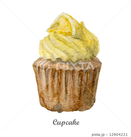 watercolor cupcake hand painted illustration. Eps10 watercolor cupcake hand painted illustration. Eps10 12604221