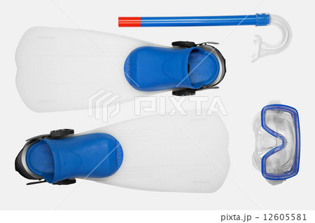 Snorkel, flippers and Mask for Diving 12605581