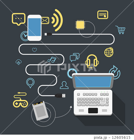 Different modern devices connection. Design elements 12605615