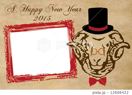 年賀羊クラシック茶窓額赤 年賀羊クラシック茶窓額赤 12606422