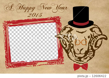 年賀羊クラシック茶窓額赤 年賀羊クラシック茶窓額赤 12606422