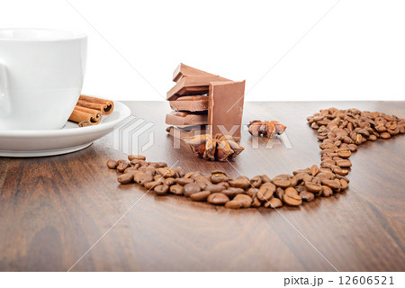 Mug, coffee beans, chocolate and anise Mug, coffee beans, chocolate and anise 12606521
