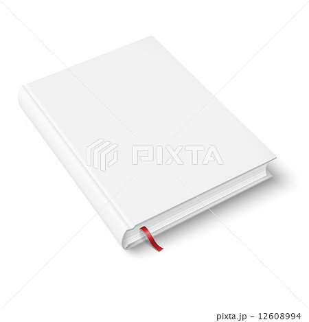 Blank book template with bookmark. 12608994
