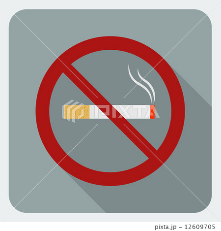 Flat icon no smoking. Stop smoking symbol. 12609705