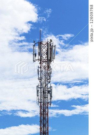 Telecommunication tower with blue sky Telecommunication tower with blue sky 12609768