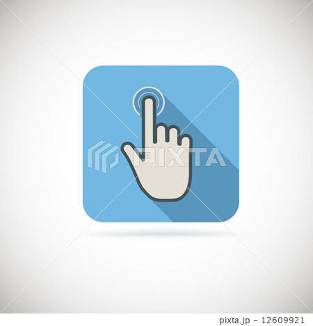 Flat hand icon pointer, touch 12609921
