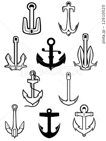 Marine themed set of ships anchors Marine themed set of ships anchors 12610020