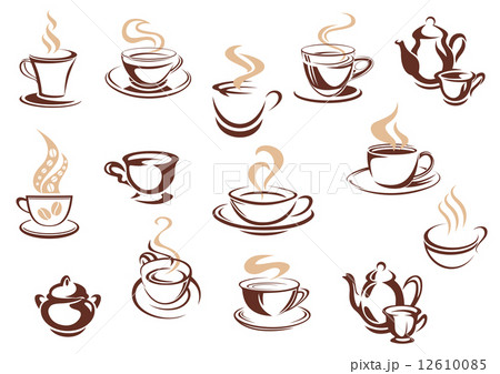Set of doodle sketch coffee icons Set of doodle sketch coffee icons 12610085