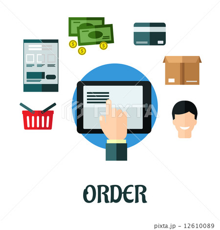 Order and shop online flat concept 12610089