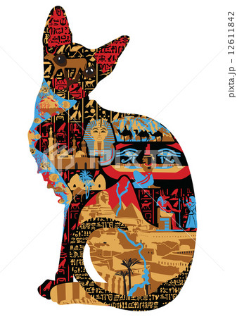 egyptian patterns in cat  12611842