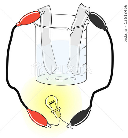 電流の実験のイラスト素材