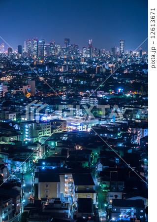 新宿副都心の夜景の写真素材