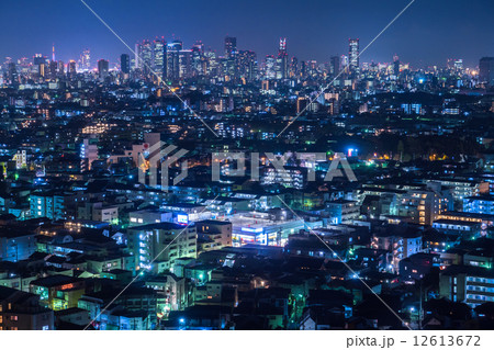 新宿副都心と東京タワーの夜景 新宿副都心と東京タワーの夜景 12613672