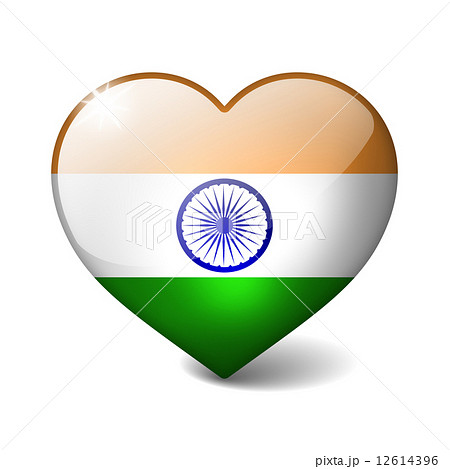 India 3d glass heart with realistic shadow isolated on white India 3d glass heart with realistic shadow isolated on white 12614396