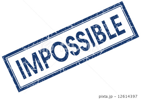 Impossible blue square grungy stamp isolated on white background Impossible blue square grungy stamp isolated on white background 12614397