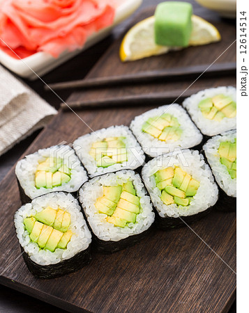Sushi rolls with avocado 12614514