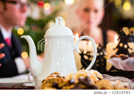 Family having traditional Christmas coffee 12614593