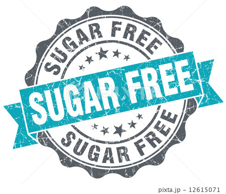 Sugar free turquoise grunge retro style isolated seal 12615071