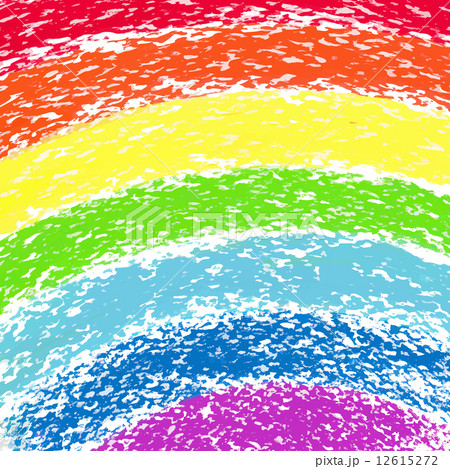 Pastel crayon painted rainbow, vector image 12615272