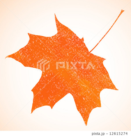 Orange pastel crayon vector autumn maple leaf background 12615274
