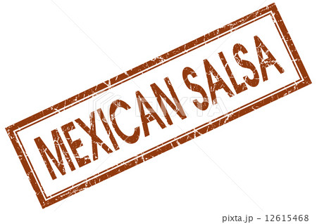 Mexican salsa brown square grungy stamp isolated on white background Mexican salsa brown square grungy stamp isolated on white background 12615468